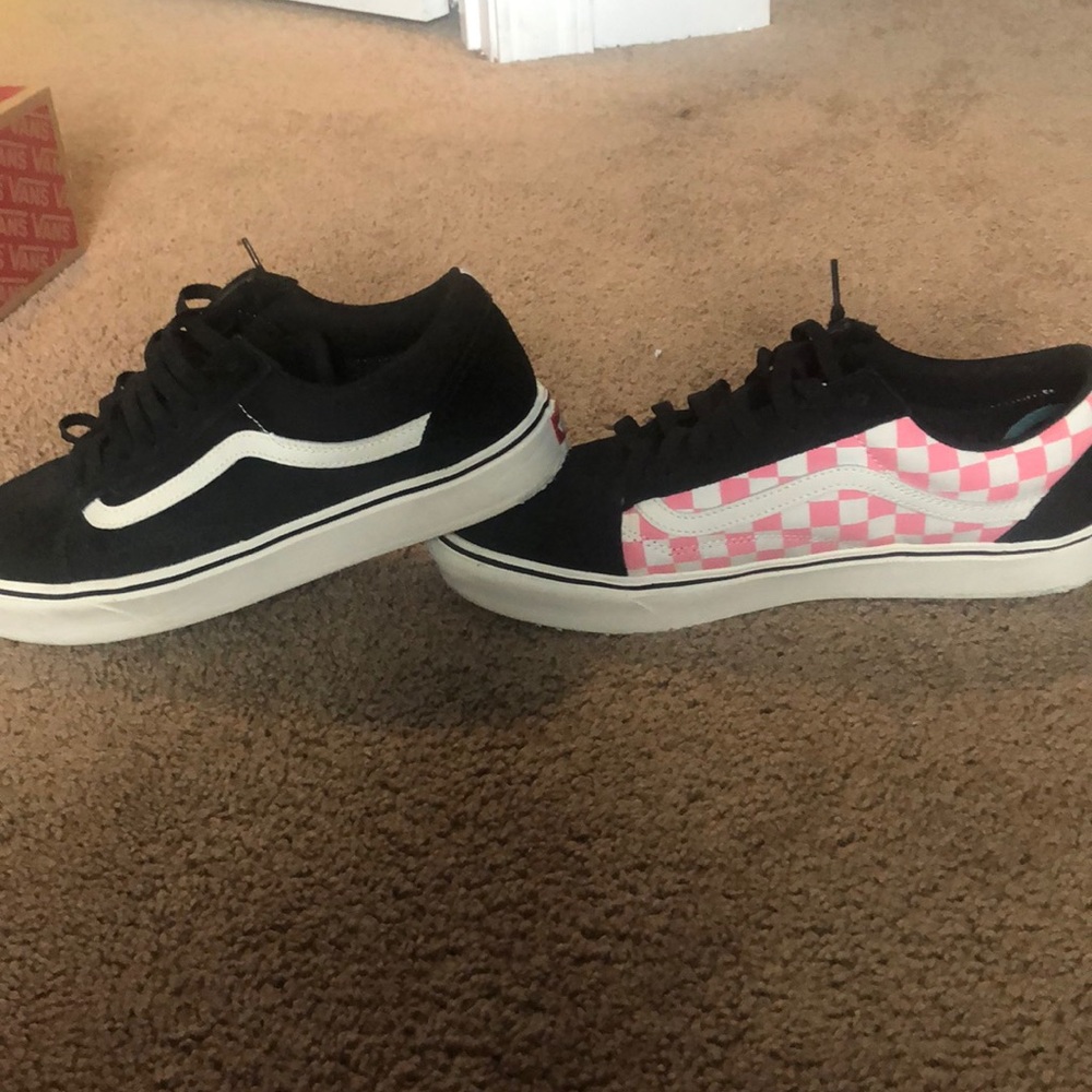 Pink and black vans